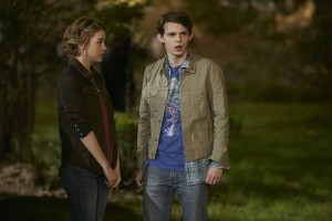 HEROES REBORN -- "Under the Mask" Episode 103 -- Pictured: (l-r) Gatlin Green as Emily, Robbie Kay as Tommy -- (Photo by: Ian Watson/NBC)